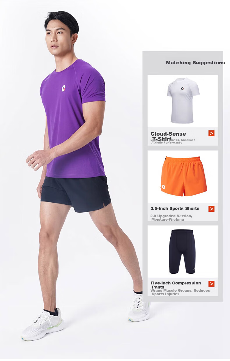 Guofan Summer Lightweight Breathable Sweat-Absorbing Quick-Dry Marathon Running Sports T-Shirt Short Sleeve Unisex Fitness Outdoor Top 10