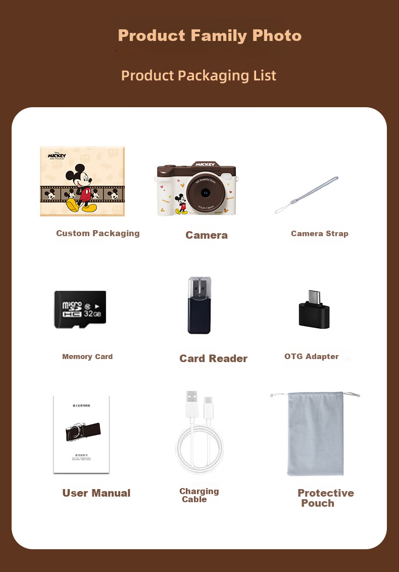 Disney Retro CCD Digital Camera with Flip Screen, Image Stabilization, Beauty Mode – Student Gift for Girlfriend's Birthday 520 29