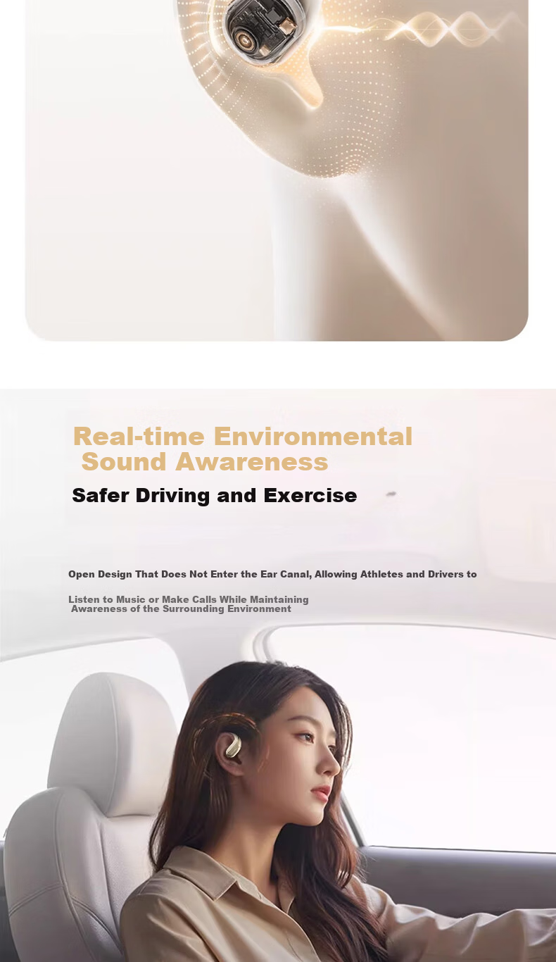 Skyworth Open Lite D1 Bluetooth Earphones Open-Ear Hanging Design Wireless AI Call Noise Cancelling Sports Earbuds Long Battery Life 6