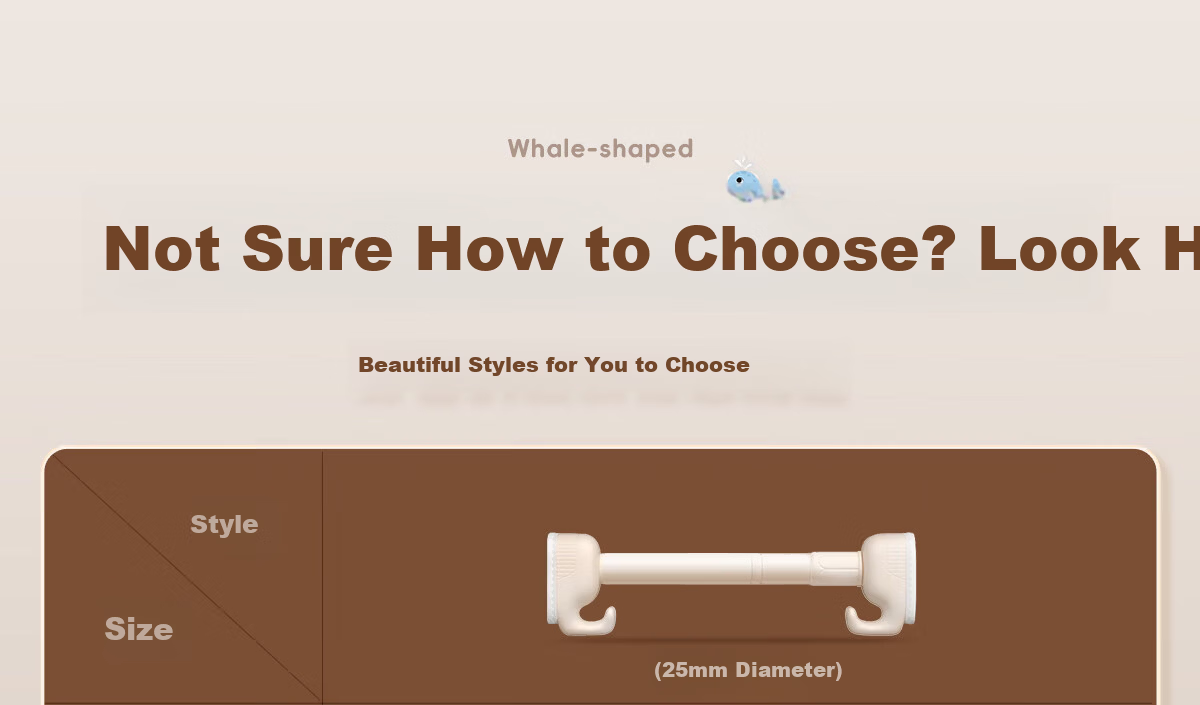Futuristic No-Drill Telescopic Clothes Drying Rod Universal Hook Balcony Wardrobe Hanging Rod Cream White 35-50cm 13