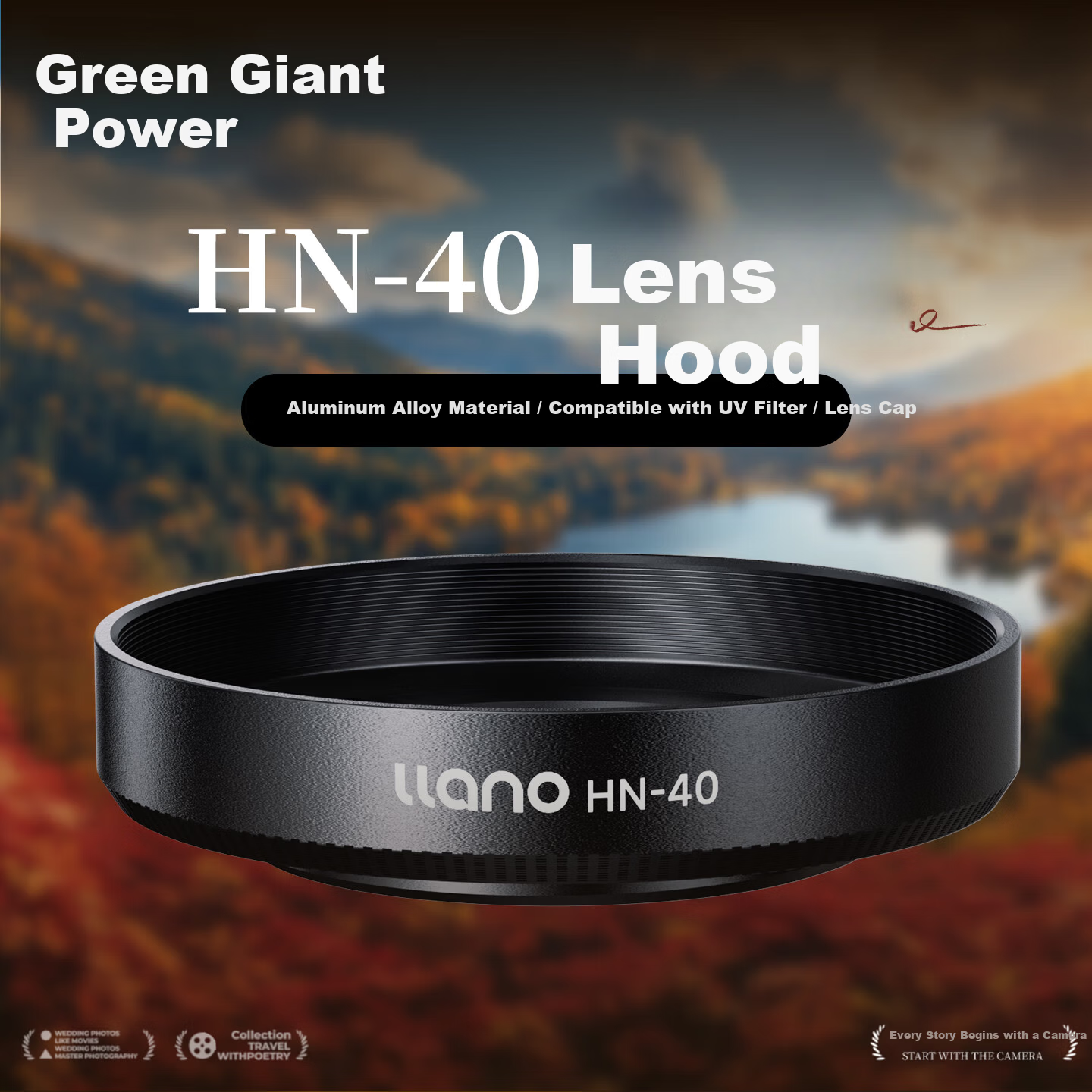 Llano Camera Lens Hood for Nikon Z 16-50mm Lens Z50II Z50 II Z30 Zfc ZFC Z62 Z7II Z9 Z7 Accessories Replacement for HN-40