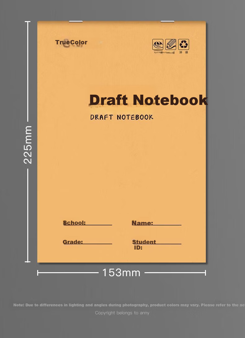 TRUECOLOR A5 Thick Tearable Draft Notebook Draft Paper for Postgraduate Exam University High School Math Scratch Paper White Paper Partitioned 5-Pack 6306 9