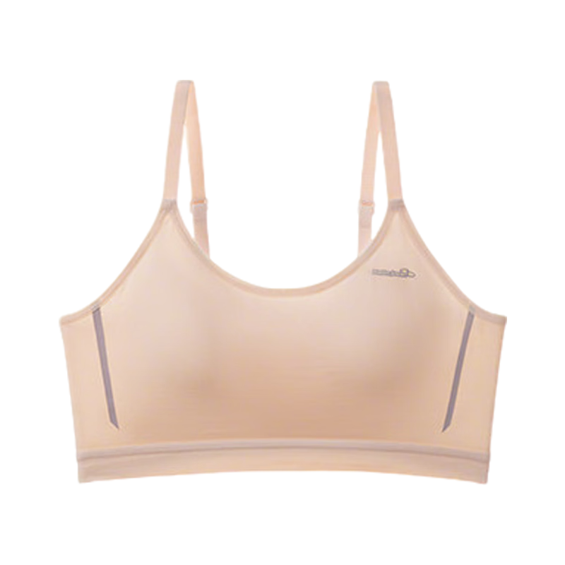 GUJIN 2-Pack Mulberry Silk Girls' Bras for Early Adolescents, Seamless Sports Underwear for Middle and High School Students, Size 2XL