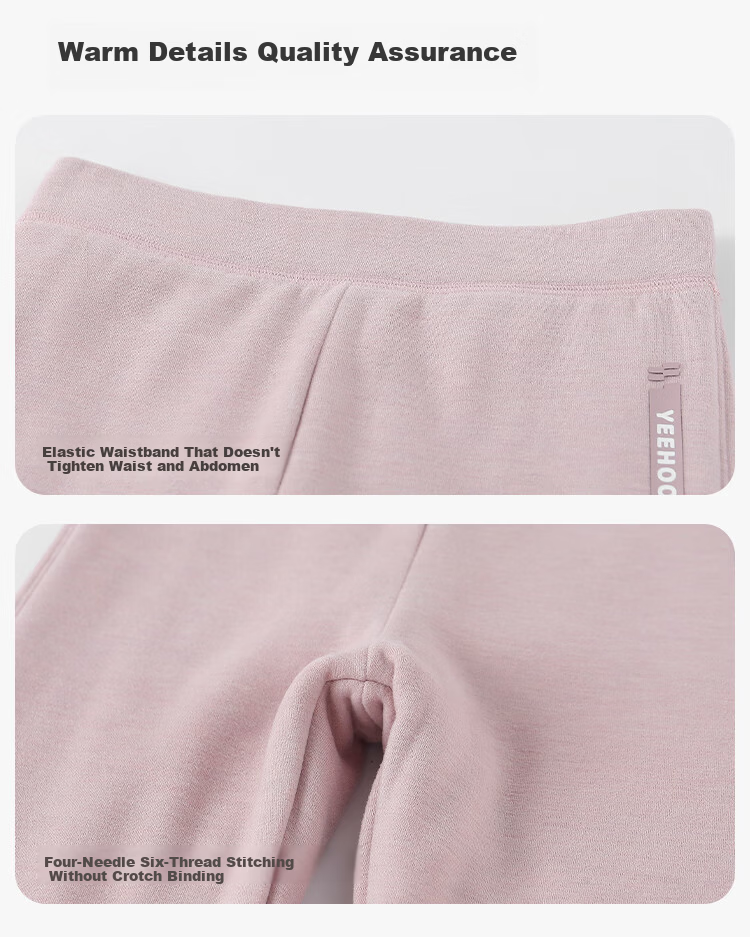 YEEHOO Wool Triple-Layer Thickened Cotton-Padded School Uniform Pants Winter Kids Boys Girls Warm Cotton Trousers 8