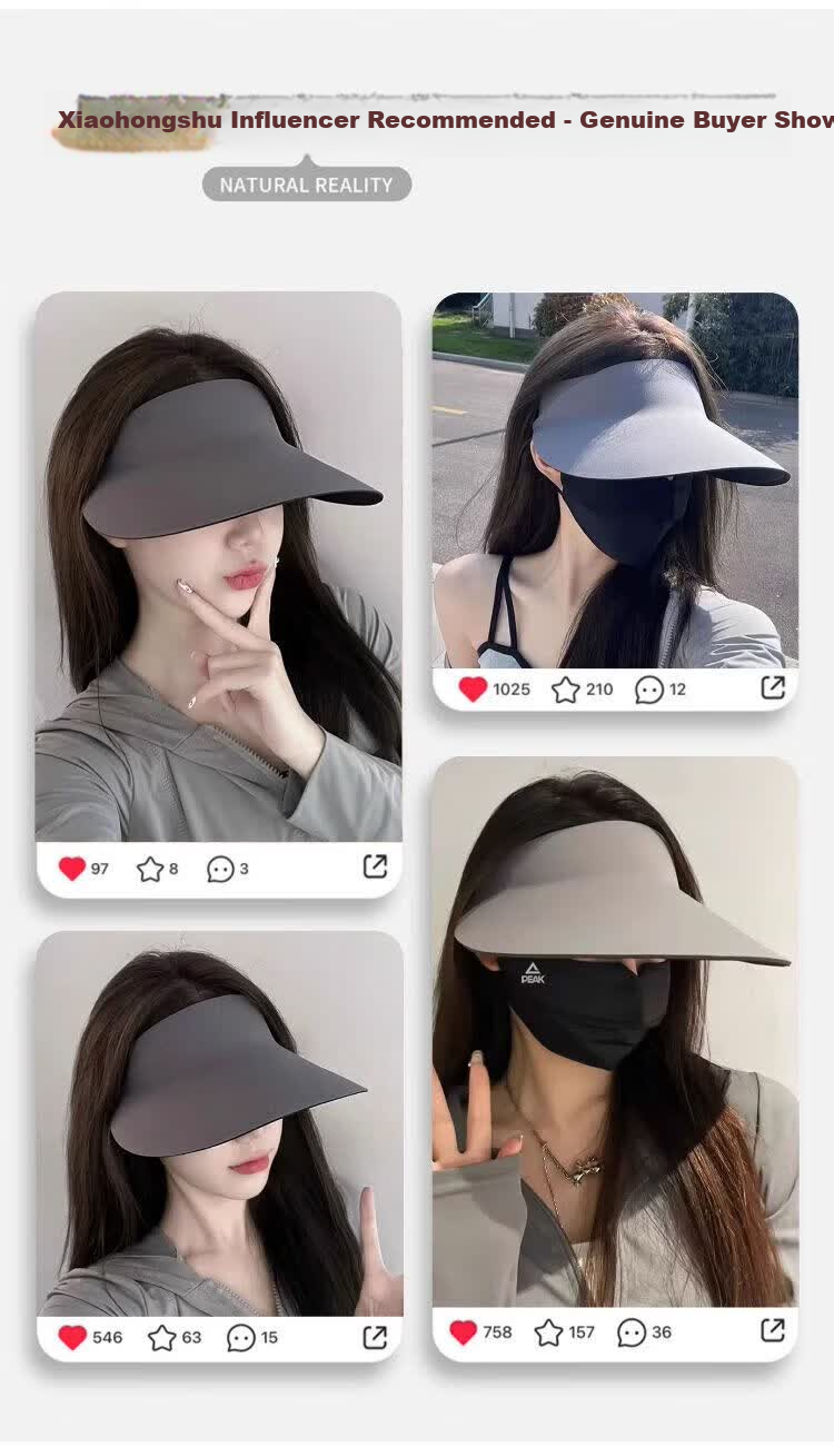 Peak Sunshade Hat Large Brim Integrated Sun Protection Hat Seamless Foldable Outdoor Sun Hat Open Top Hat for Cycling and Fishing 3