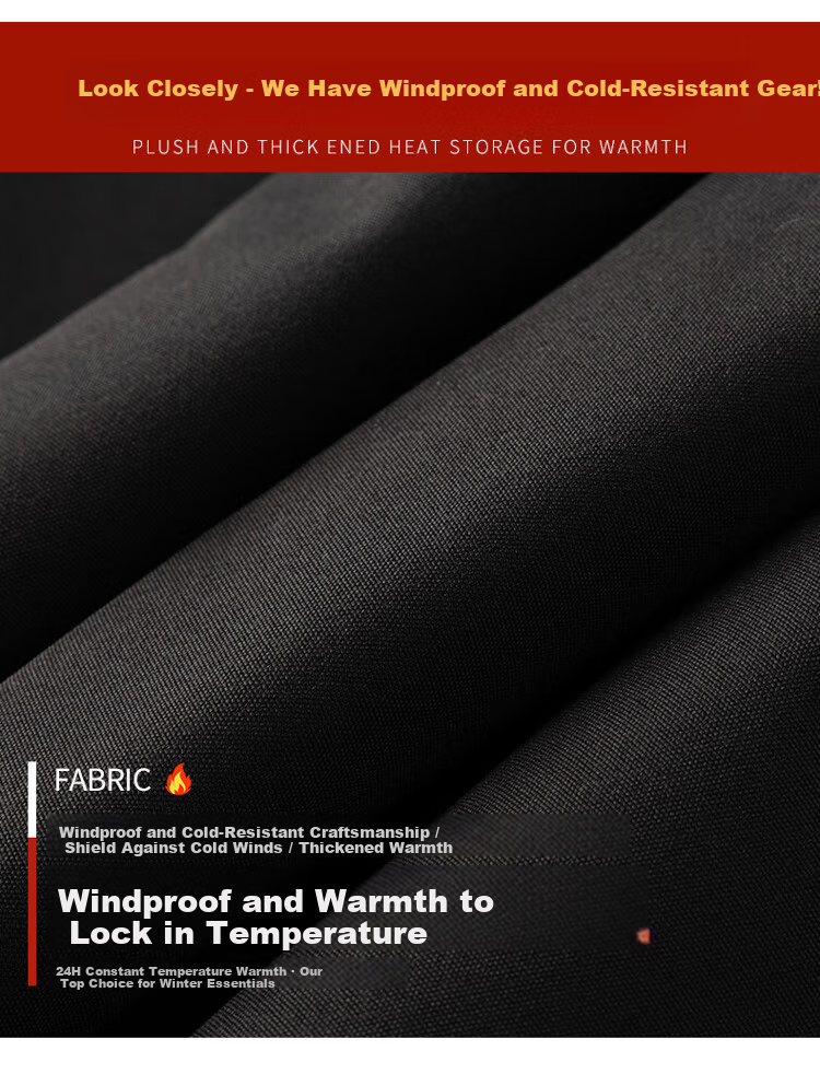JEEP Men's Casual Pants Autumn Winter Cotton Fleece Thickened Warm Straight Leg Trousers Gray Flat Foot M 4