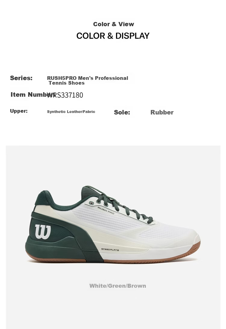 Wilson Rush 5 Pro 2026 New Men's Professional Tennis Shoes Player Edition 7