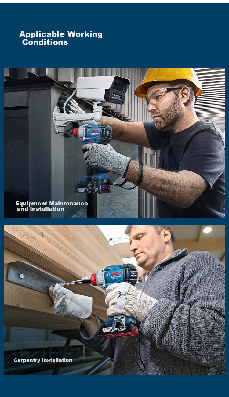 BOSCH Impact Wrench, Electric Air Gun for Installation And Maintenance, 18V Lithium Battery, 350 N·m, GDS18V-350, 4.0Ah Battery *2 11