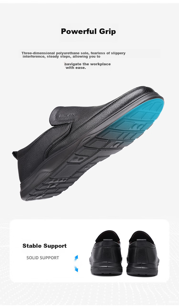 Hengyuanxiang Men's Fashion Business Casual Leather Slip-On Shoes XB13007 Black Size 41 6