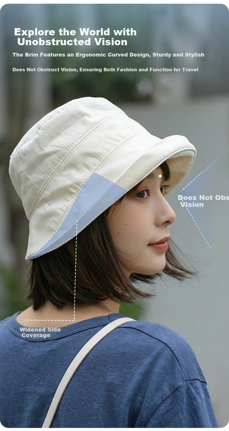 FitonTon Women's Sun Protection Hat, Summer Face-Covering Outdoor UV Protection Travel Cycling Cooling Foldable Cap 4