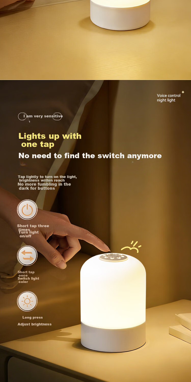 XLYS Remote Control Rechargeable Night Light Baby Feeding Bedroom Bedside Lamp with Timer Touch Sleep Companion Nightlight 4