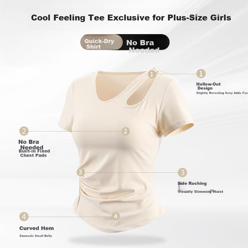 XUEXIMAN Plus Size Women's Yoga Short Sleeve Quick-Dry Sports T-Shirt Slim Running Top Pilates Training Fitness Wear