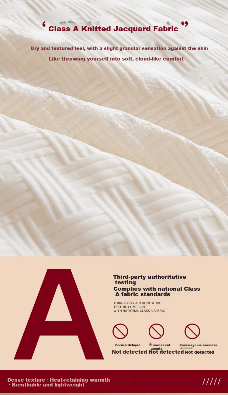 YALU & FREEDOM Class A Waffle Quilt, Antibacterial Soybean Fiber, Autumn And Winter Cotton Comforter, Single Person, 5 Jin (2.5 Kg), 150x200cm, Beige 3