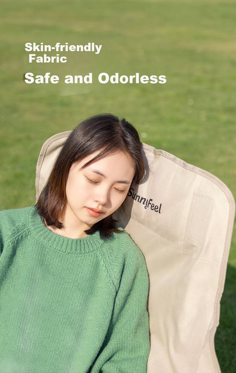Shanfei Nest Moon Chair Outdoor Folding Chair with Widened Armrests Portable Recliner Picnic Stool Nap Fishing Chair Khaki 11