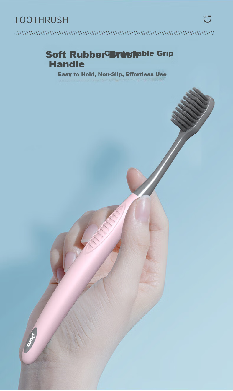Chenjie Adult Carbon Fiber Quick Clean Toothbrush 8-Pack Family Set, High-Efficiency Stain Removal, Soft Bristles for Gum Care, Deep Cleaning Between Teeth, Random Colors 5