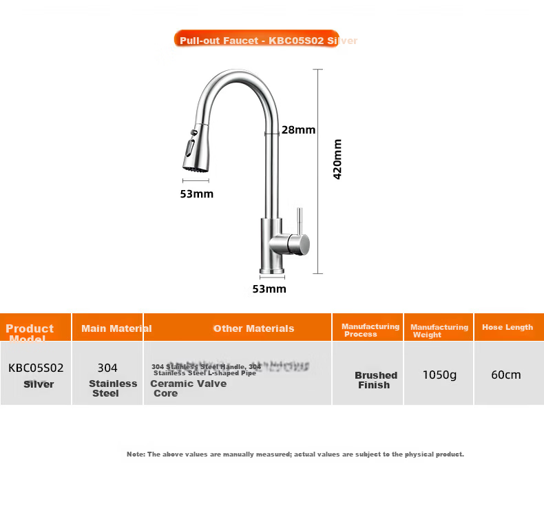 Kabe Kitchen Sink Handmade Thickened Large Single Bowl SUS304 Stainless Steel Vegetable Washing Basin Integrated Dishwashing and Vegetable Washing Sink 25