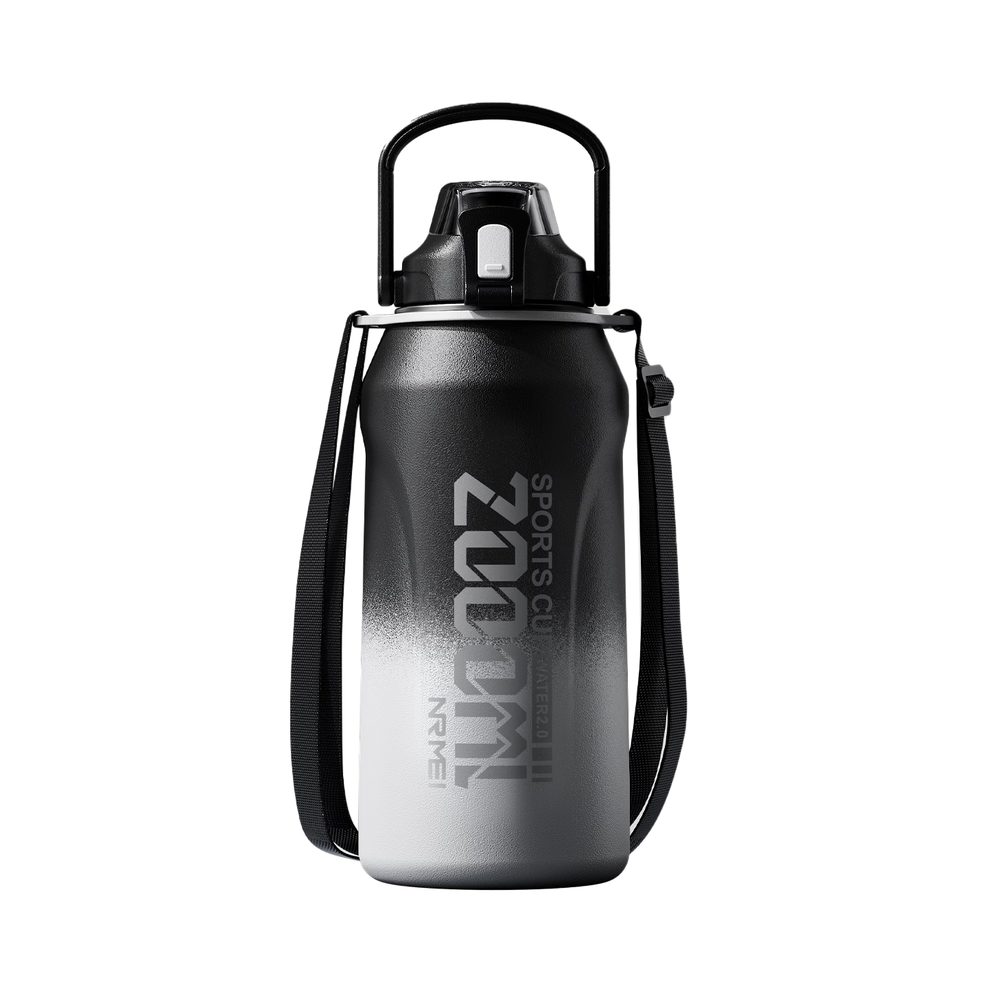 NRMEi Insulated Large Capacity 2000ml Men's Sports Straw Water Bottle Ice Cooler Cup for High School Students