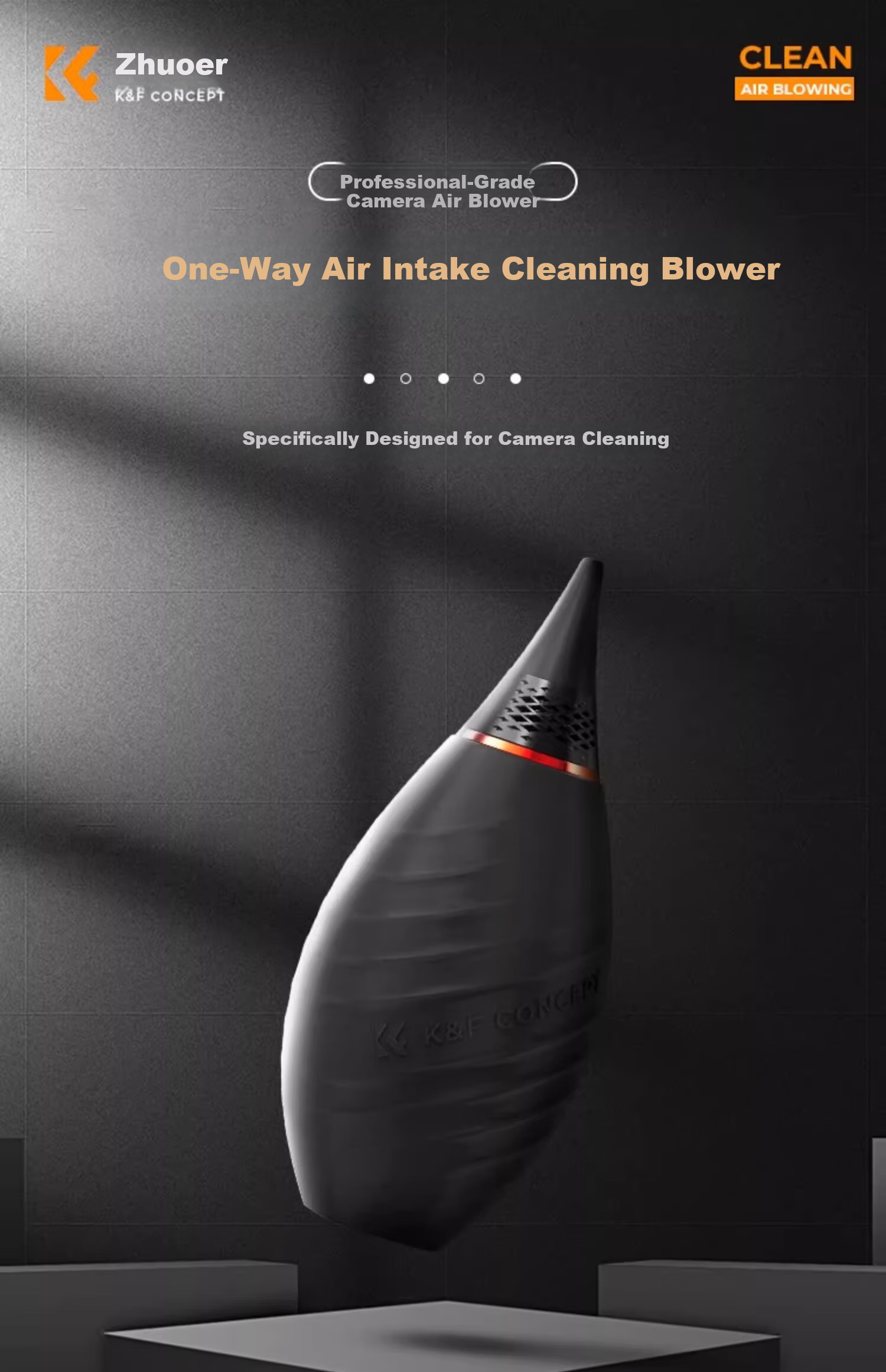 K&F CONCEPT Camera Air Blower Dust Cleaner Rubber Bulb Long Nozzle Lens Cleaning Tool for Keyboard and Figurines 1
