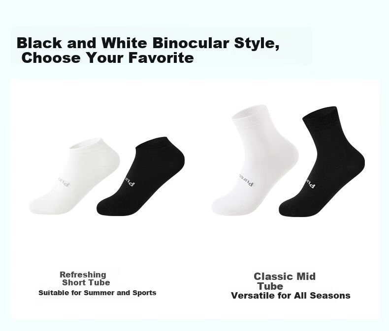 PurCotton Disposable Socks 100% Cotton Unisex Kids Travel Single-Use Daily Socks Cotton White 5 Pairs 2