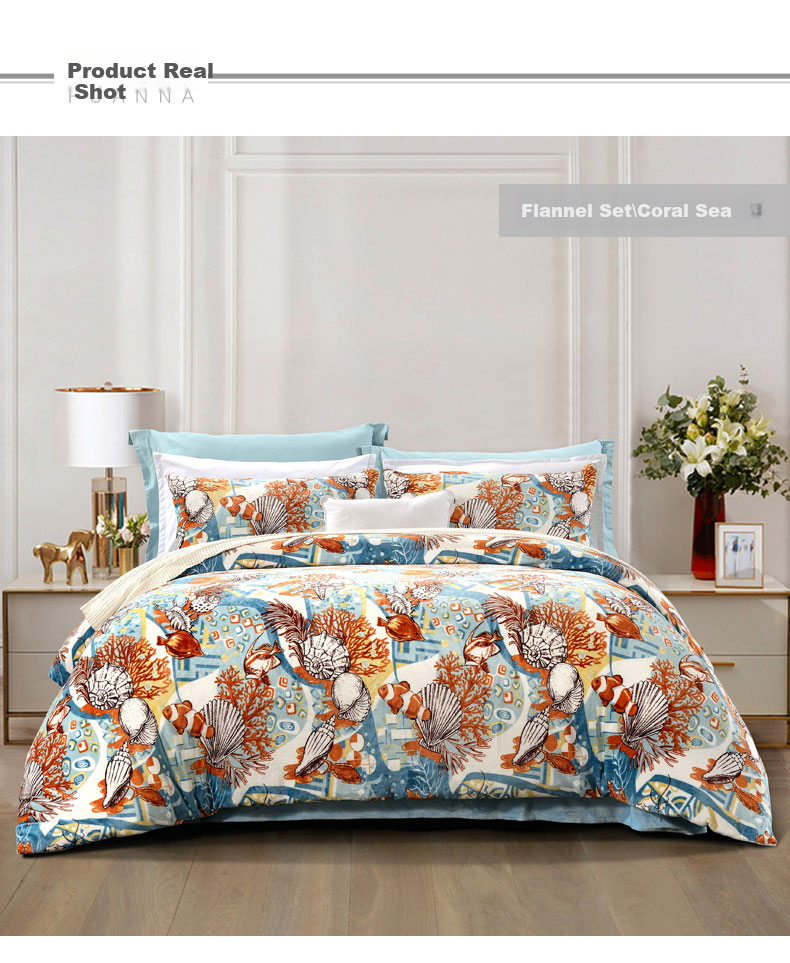 FUANNA Flannel Bedding Set, Winter Anti-Static Bedding, Thickened Bedsheet And Duvet Cover, Single Or Double Bed Set, 203*229cm 8