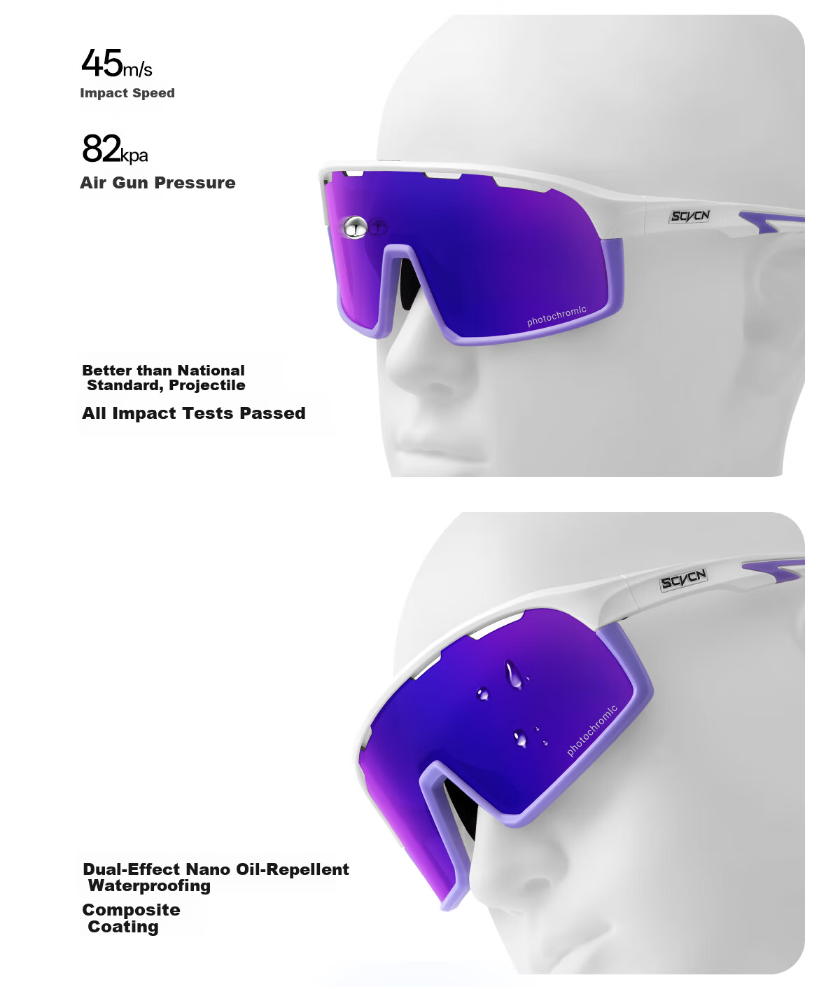 SCVCN Climbing Goggles, Windproof, Sandproof, UV Protection Sunglasses for Men And Women, Sports Cycling Glasses 12