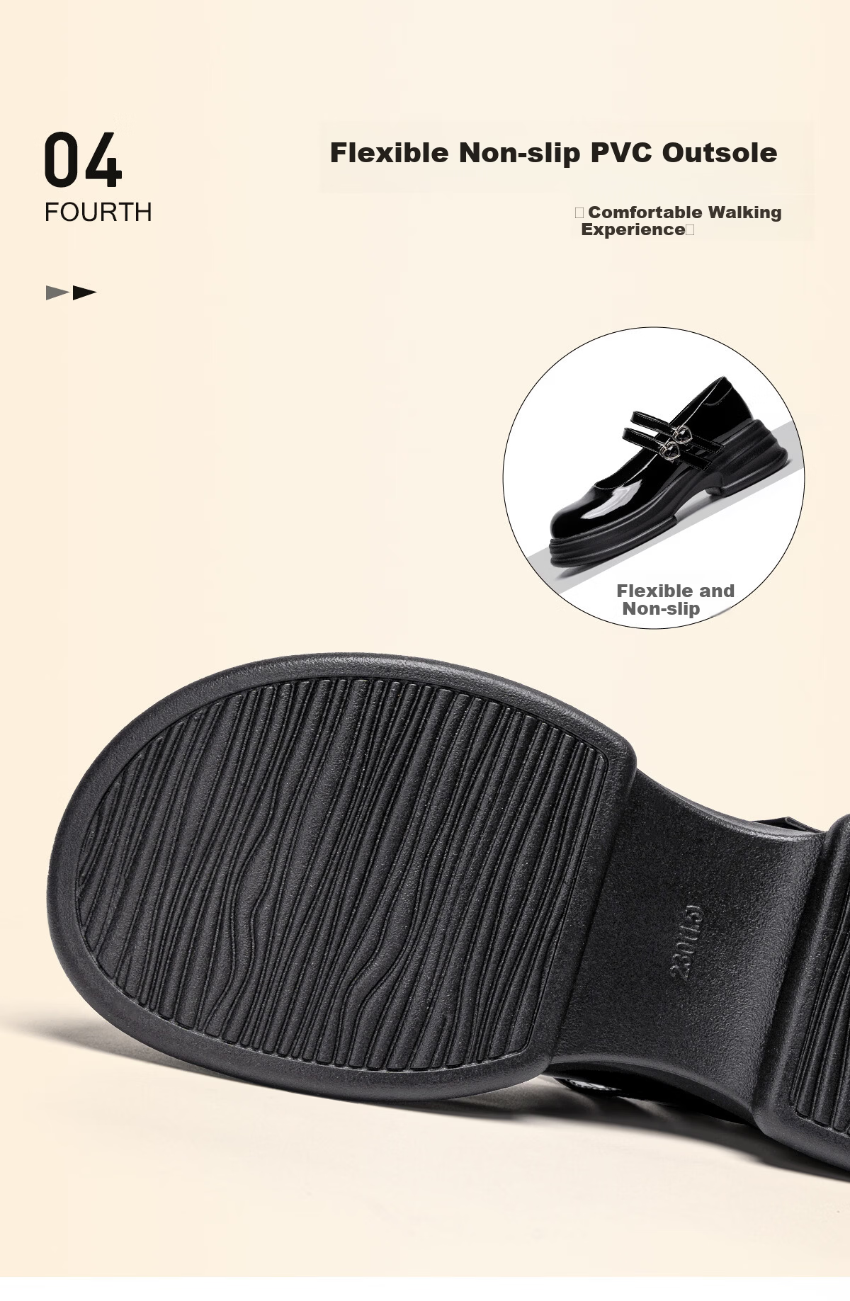 Warrior Mary Jane Women's Shoes New Spring Thick Sole French Style Loafers Versatile School Style Black JK Leather Shoes Black 39 8