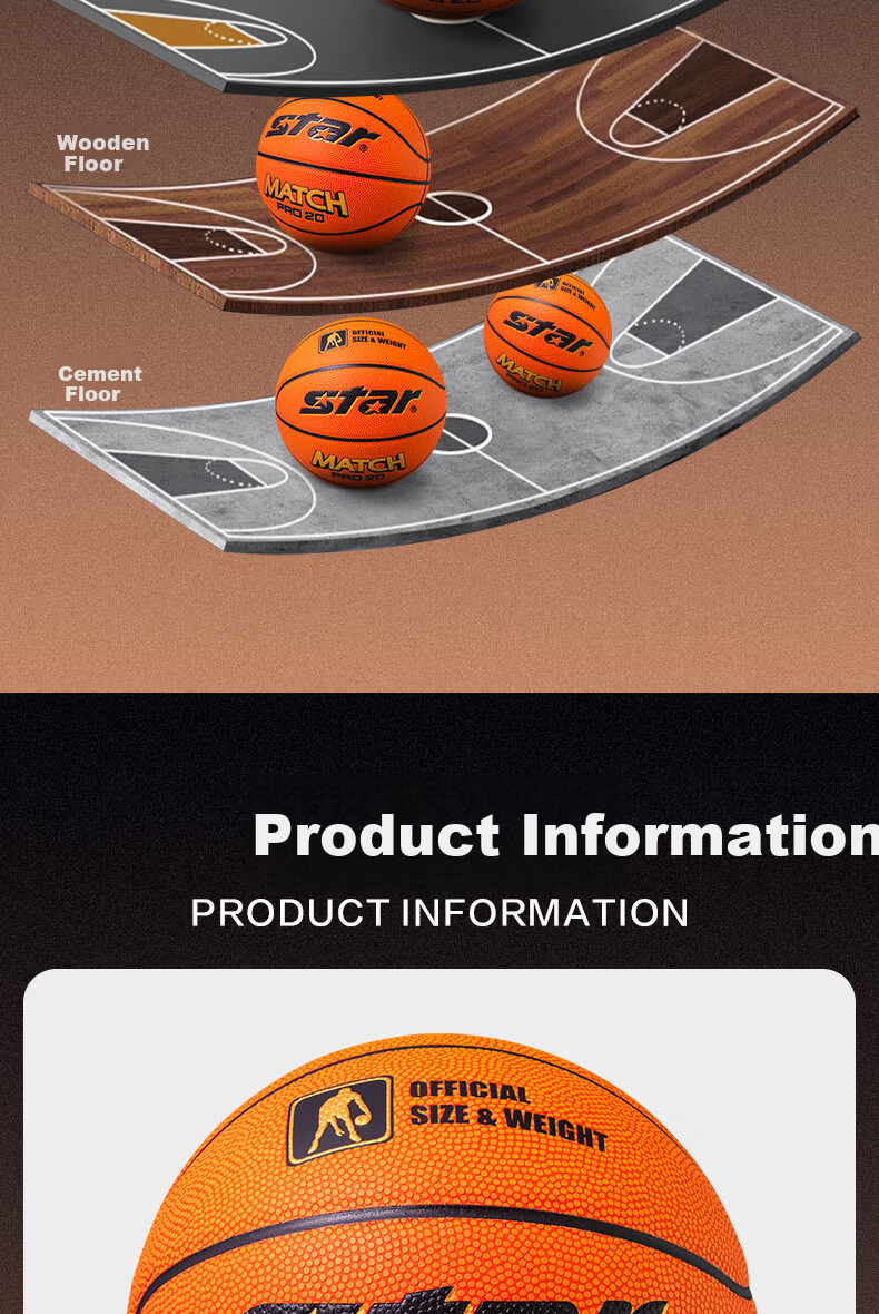 Star Basketball No.7 Dustproof Sweat-Absorbent Microfiber Indoor and Outdoor Universal Adult Professional Competition Training BB3007C 10