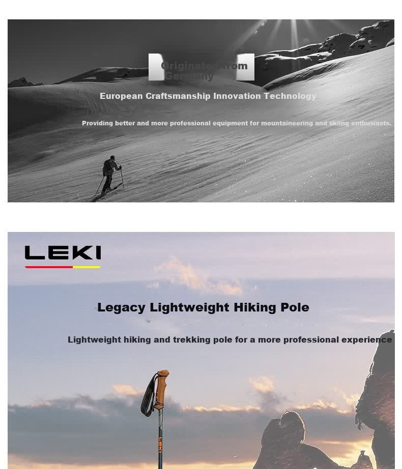 LEKI Legacy Outdoor Hiking Trekking Poles with External Lock, Adjustable Telescopic Walker for Children (Pair) 1