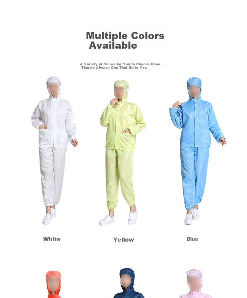 Yigongding Anti-Static Suit Split Hooded Dust-Free Clothing Dustproof Workshop Electronics Factory Unisex Work Protective Clothing Blue 2XL 2
