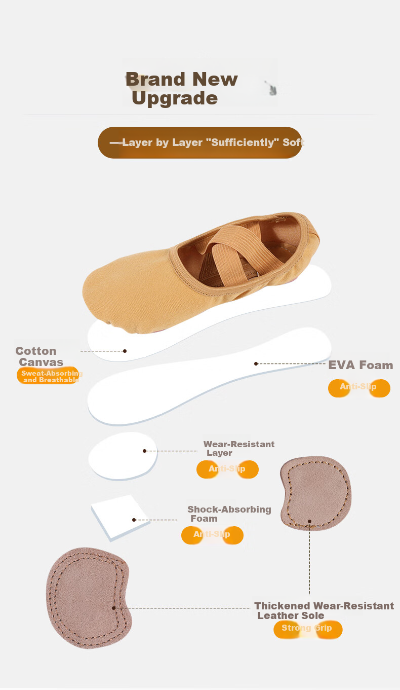 Zhiyouban Girls' Stretch Fabric Dance Shoes Soft Sole Nude Practice Shoes Professional Cat Claw Ballet Shoes for Adults 2