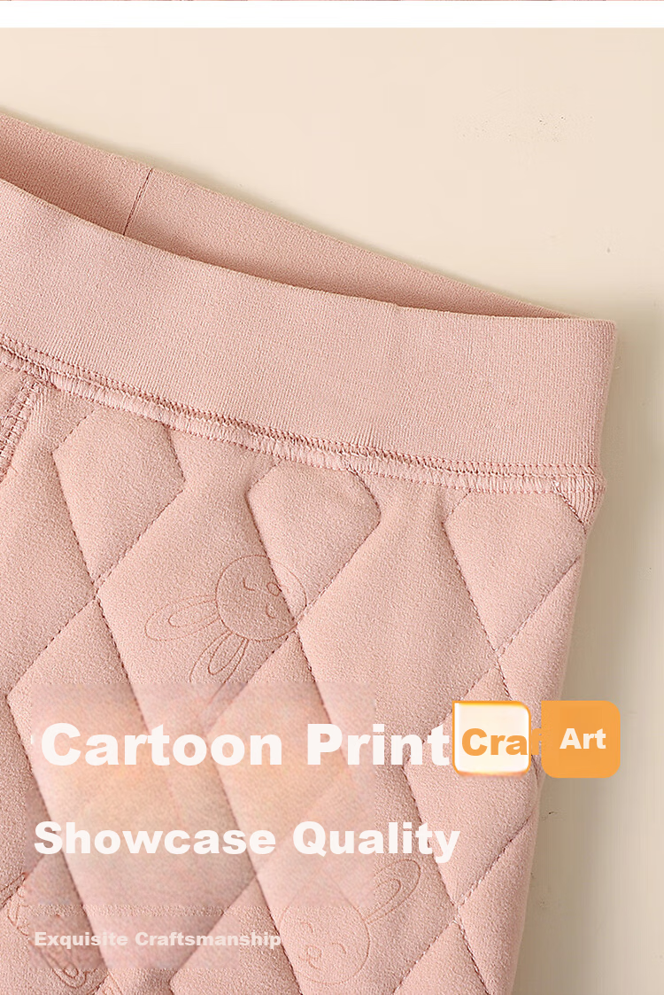 Dingguagua Children's Thermal Pants Boys School Uniform Magic Girls Fleece-Lined Thickened Autumn Winter Cotton Pants for Older Kids 9