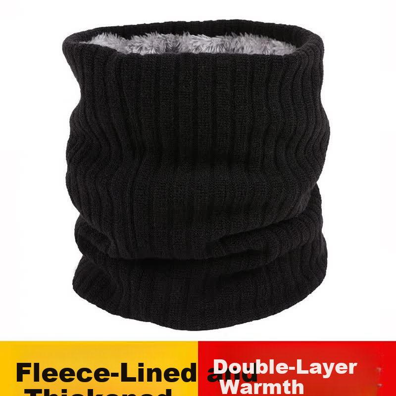 Cavalry Men's Winter Neck Warmer Scarf Cycling Headgear Windproof Cold-Resistant Face Mask Skiing Bicycle Head Cover Black