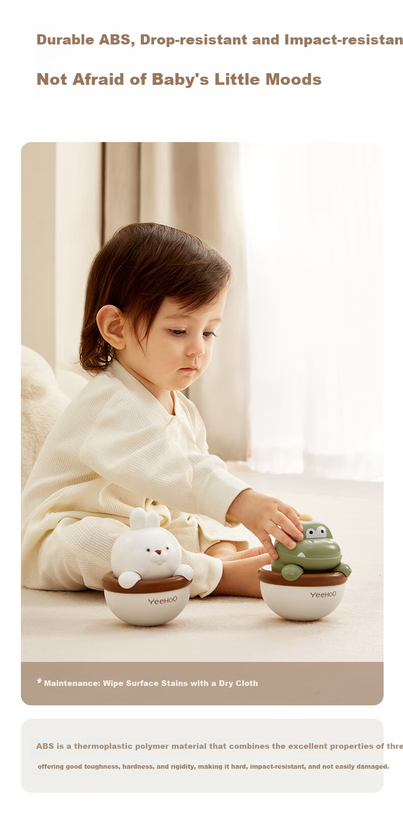 YEEHOO Tumbler Toy, Gift for Infants And Toddlers 0-1 Years Old, Early Education Enlightenment, Comforting Newborn Welcome Gift Box 6