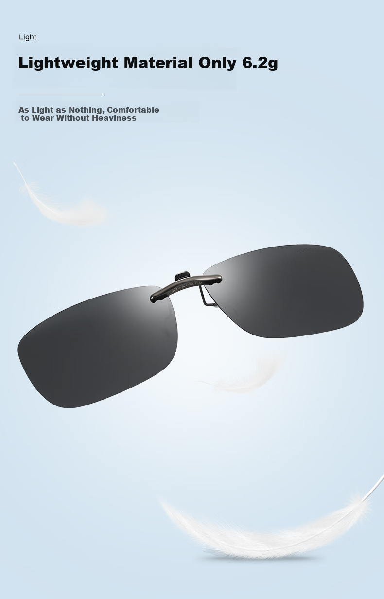 CAXMAN Clip-On Polarized Prescription Sunglasses for Men and Women, Lightweight Square Driving Glasses, UV Protection and Sunshade 3