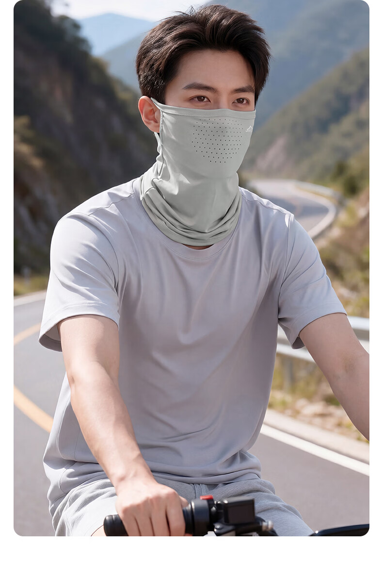 JEEP SPIRIT Men's Sunscreen Face Mask Cycling Ice Silk Mask Neck Gaiter Summer UV Protection Dustproof Face Cover Mountaineering Gear for Women 21