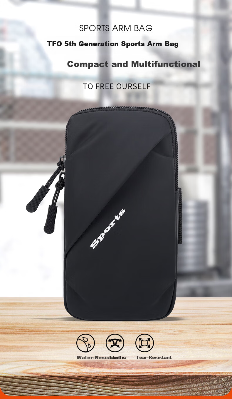 TFO 5th Generation Sports Arm Bag Outdoor Running Phone Wrist Arm Sleeve C9402410 Black 2
