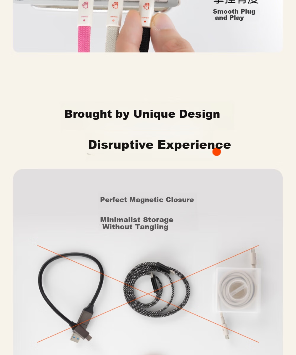 CANDYSIGN Sugar Factory DotTie Magnetic Adhesive Roll OK Line 100W USB C-C Sweet White K Line Mosquito Coil Apple iPhone Charging Data Cable Laptop Cable 3