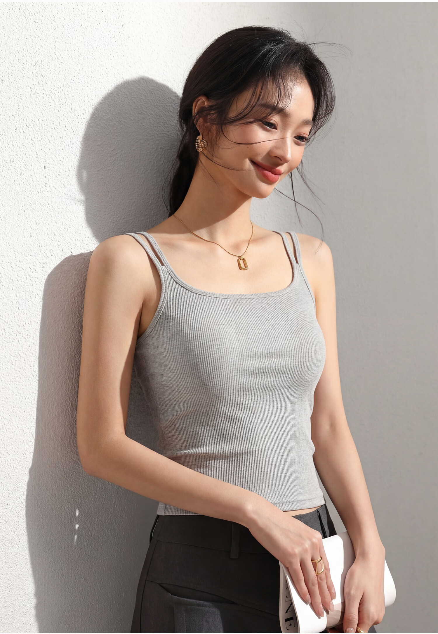Miiow Women's Summer White Padded Camisole Vest 2026 New Stylish Back Double Shoulder Straps 25