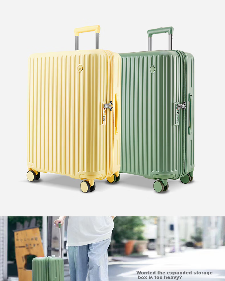 CONWOOD Expandable Trolley Suitcase with 360° Spinner Wheels TSA Lock Travel Luggage PC131 Dark Green 20 Inch 5