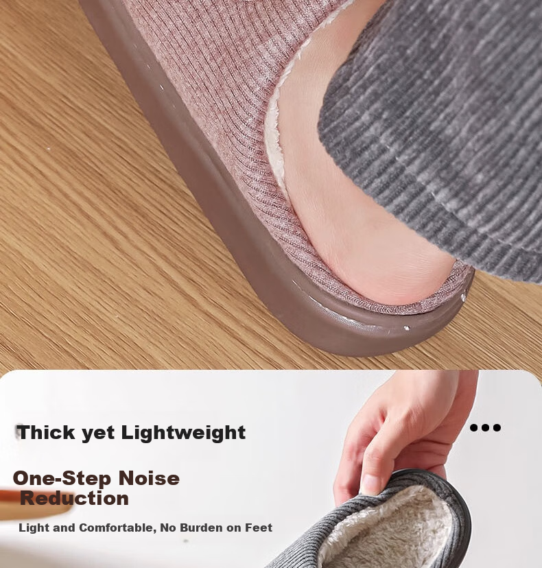 Huamei Jianbu Unisex Versatile Half-Cover Cotton Slippers Indoor Outdoor Fleece Lined Warm Cotton Slippers HM2502 Navy Blue Size 40-41 6