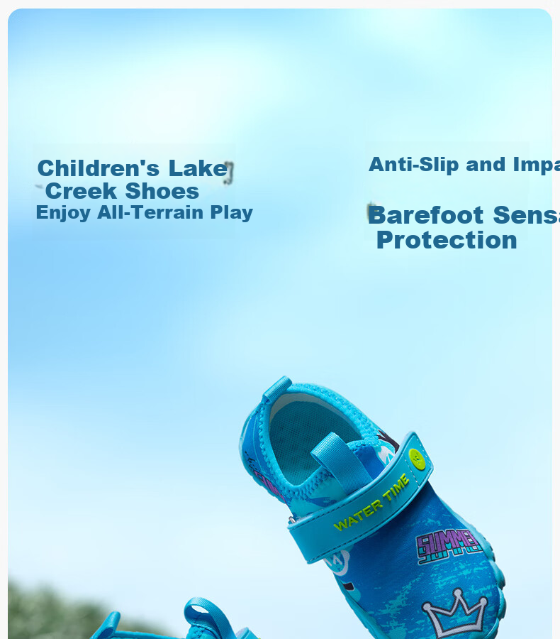 WATERTIME Beach Shoes for Men, Women, and Kids - Water Shoes for Wading, Creek Hiking, Swimming, Snorkeling, Tide Hunting, Non-Slip and Cut-Resistant - Blue Winnie Size 25 1