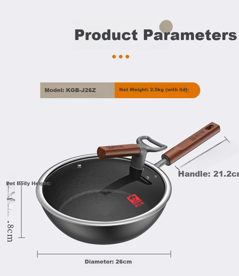 Kambach Titanium Cast Iron Frying Pan Non-Coated Skillet Seasoning-Free Egg Pan Steak Pan Breakfast Pan 26cm 5