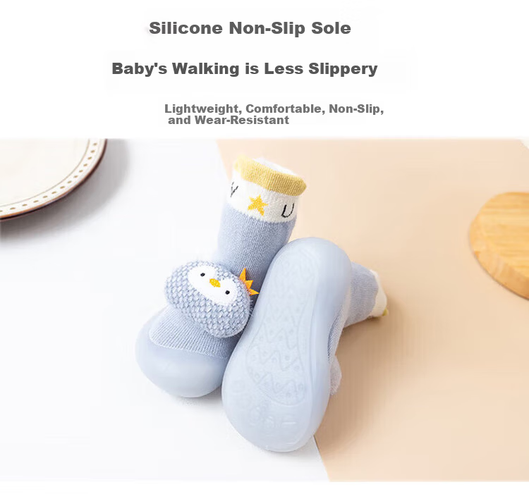 9i9 Baby Walking Shoes Summer Toddler Floor Socks Cartoon Lion Non-Slip Soft Sole Cooling Socks F85 Gray Size 24/25 7