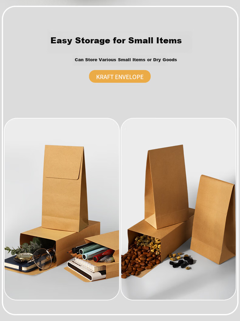 Mingyu Envelope Cash Bag Kraft Paper Storage Bag Thickened Money Salary Year-End Bonus Red Packet Ten Thousand Yuan Money Sleeve File Storage Bag Large Size 10-Pack 9