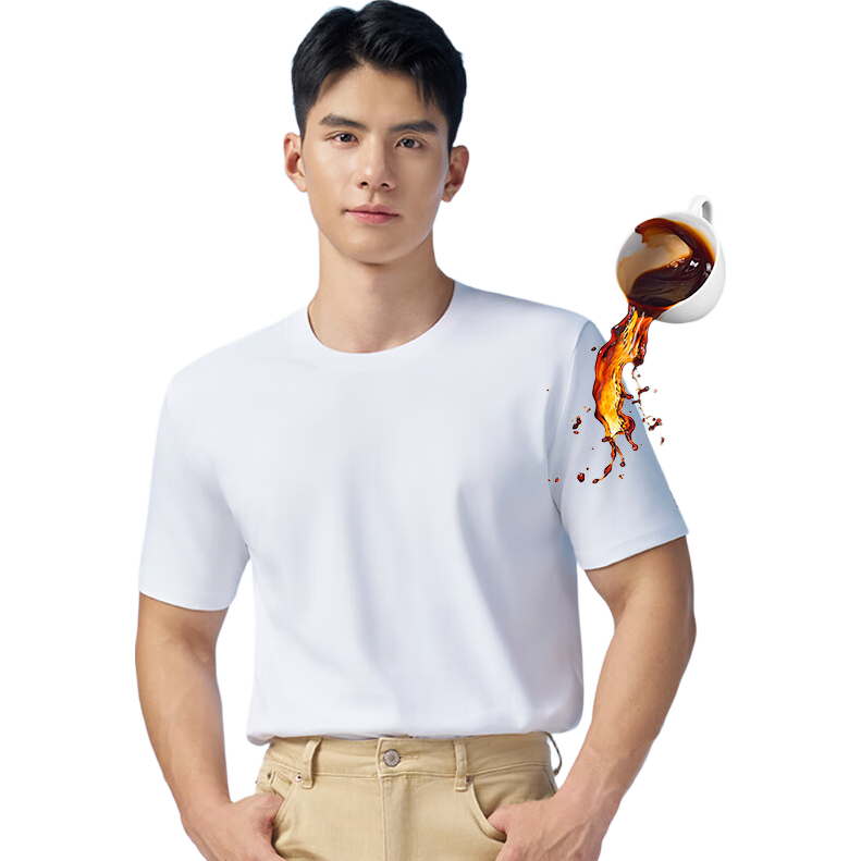 Langsha 25th Anniversary New Arrival [Ren Jialun Celebrity Endorsed Quality] White Heavyweight Pure Cotton Short Sleeve T-Shirt for Men and Women