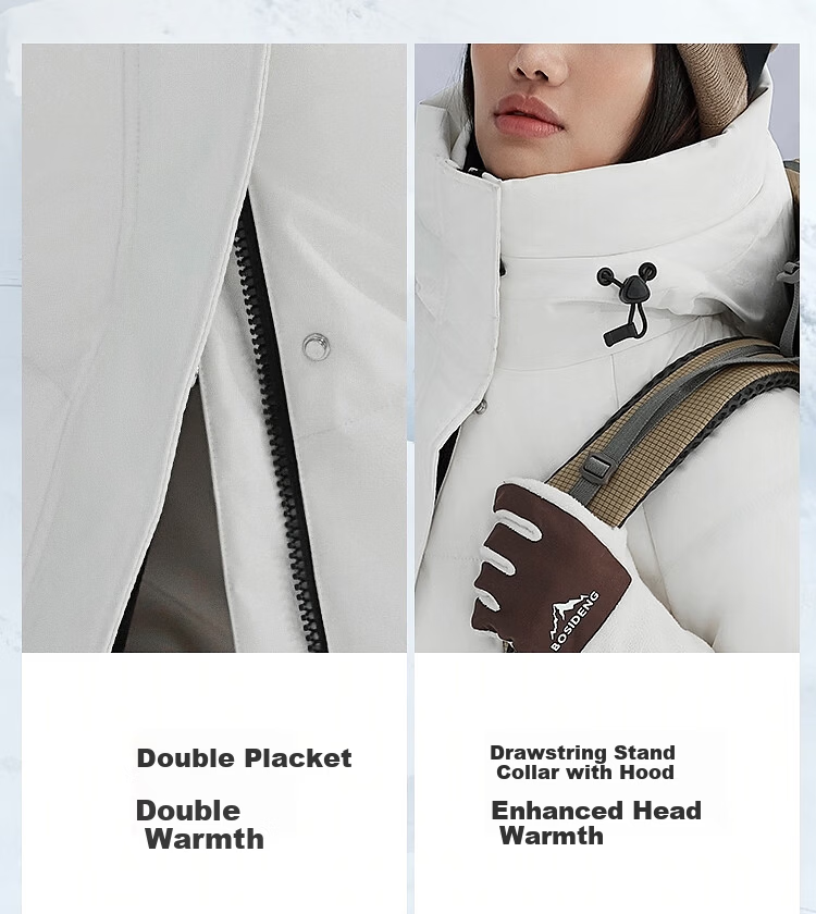 BOSIDENG Off-Season Extreme Cold Women's Thickened Hooded Mid-Length Warm Down Jacket Mall Edition 8