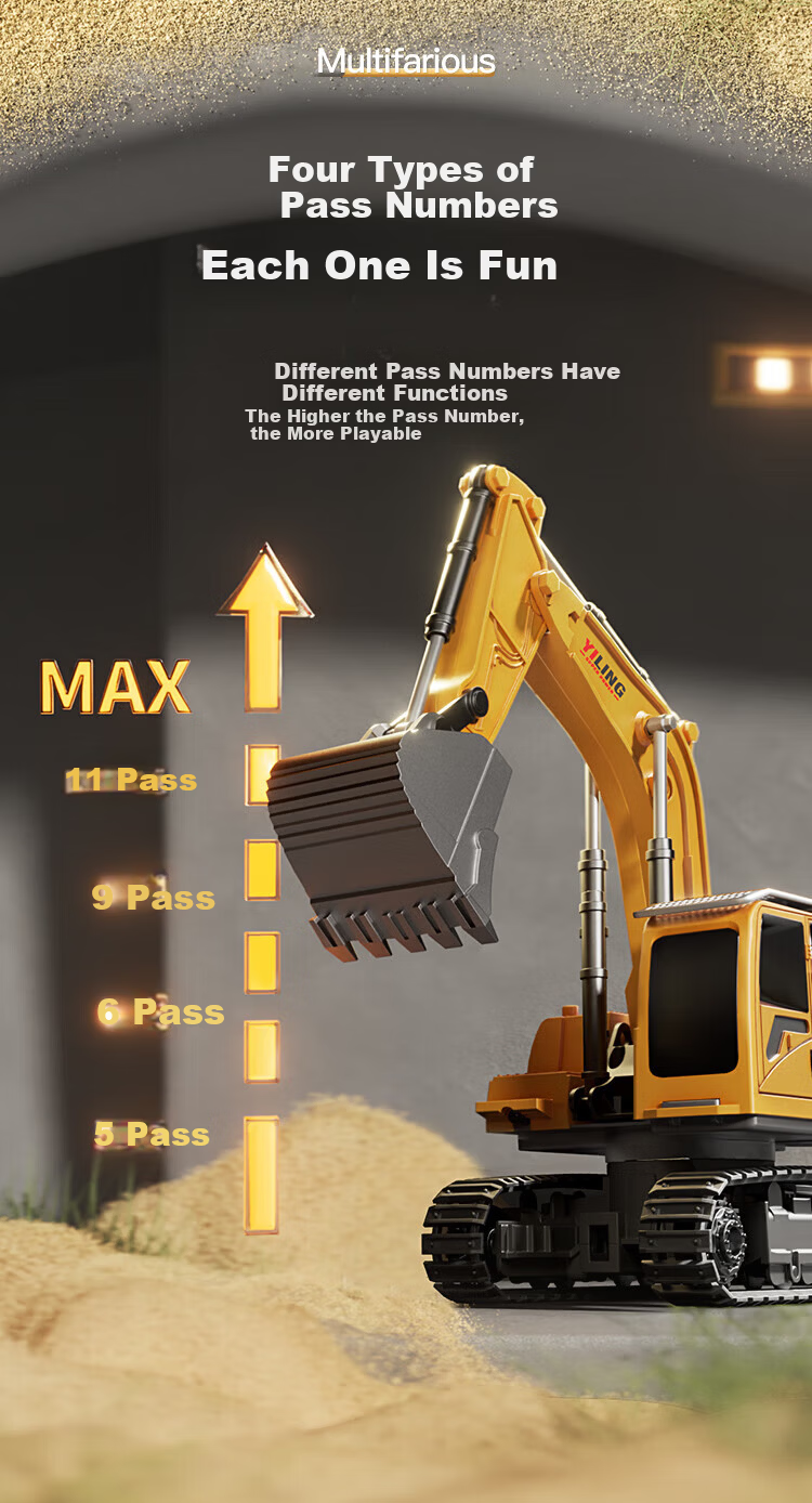 Enbei Family Children's Alloy Remote Control Excavator Toy Boys 6-10 Years Engineering Vehicle Model Children's Day Gift 7