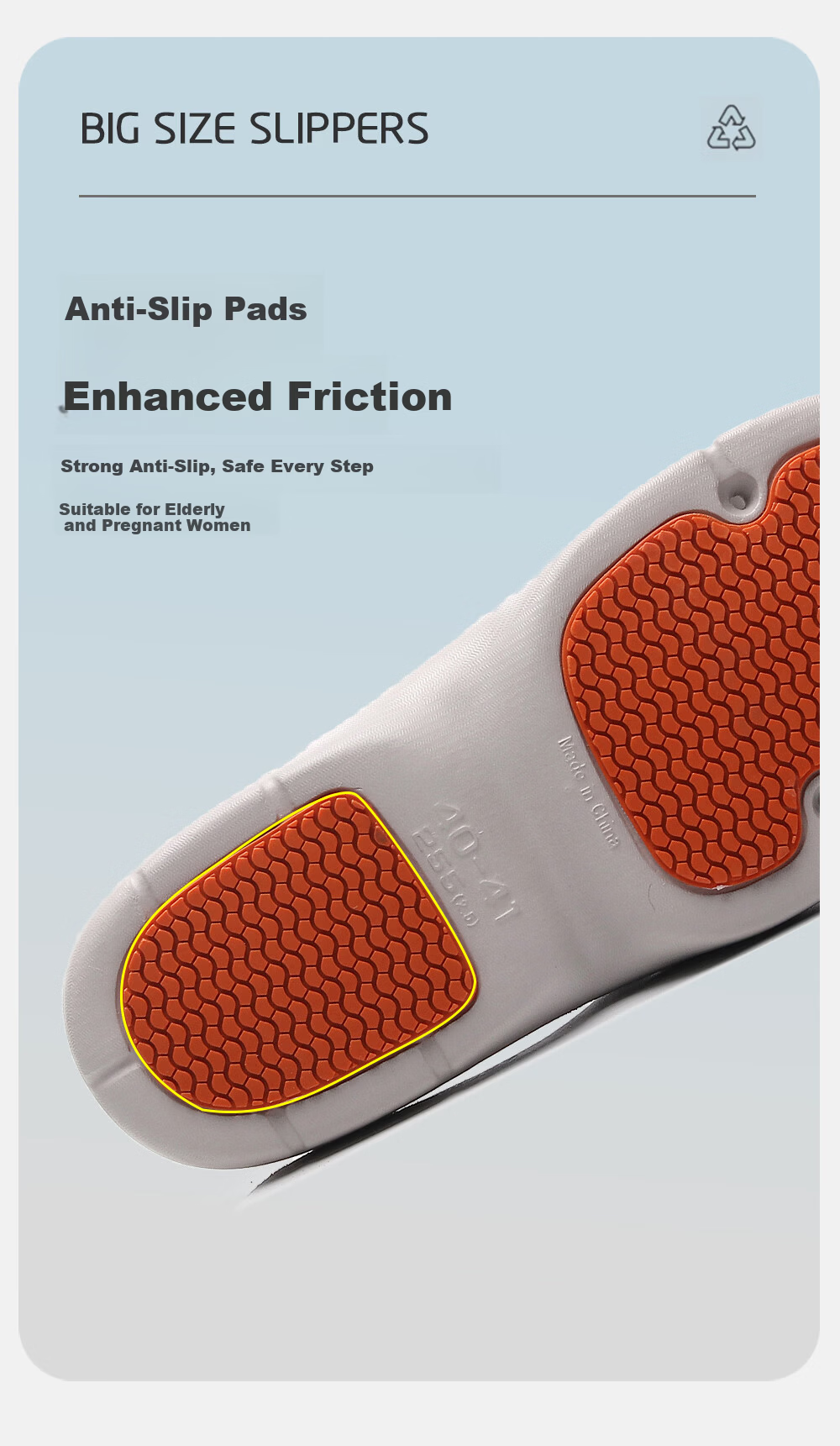 Aphrodite Elderly Non-Slip Slippers for Men Summer Indoor Bathroom Soft Sole Pregnant Women Home Cool Slippers Navy Blue Size 44-45 4