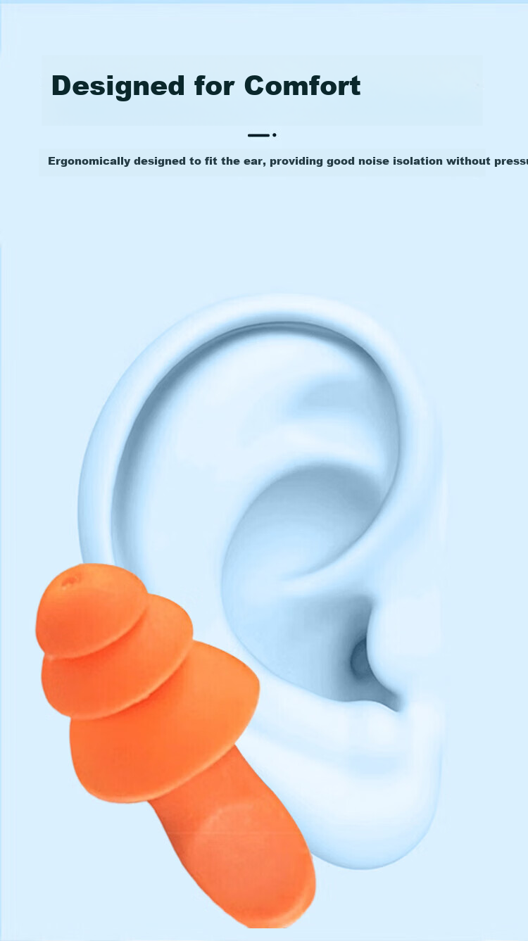 Andatong Industrial Earplugs Noise Reduction Factory Workshop Earplugs with Cord Comfortable Sleep Earplugs 1280 Model 20 Pairs Next Day Delivery 10
