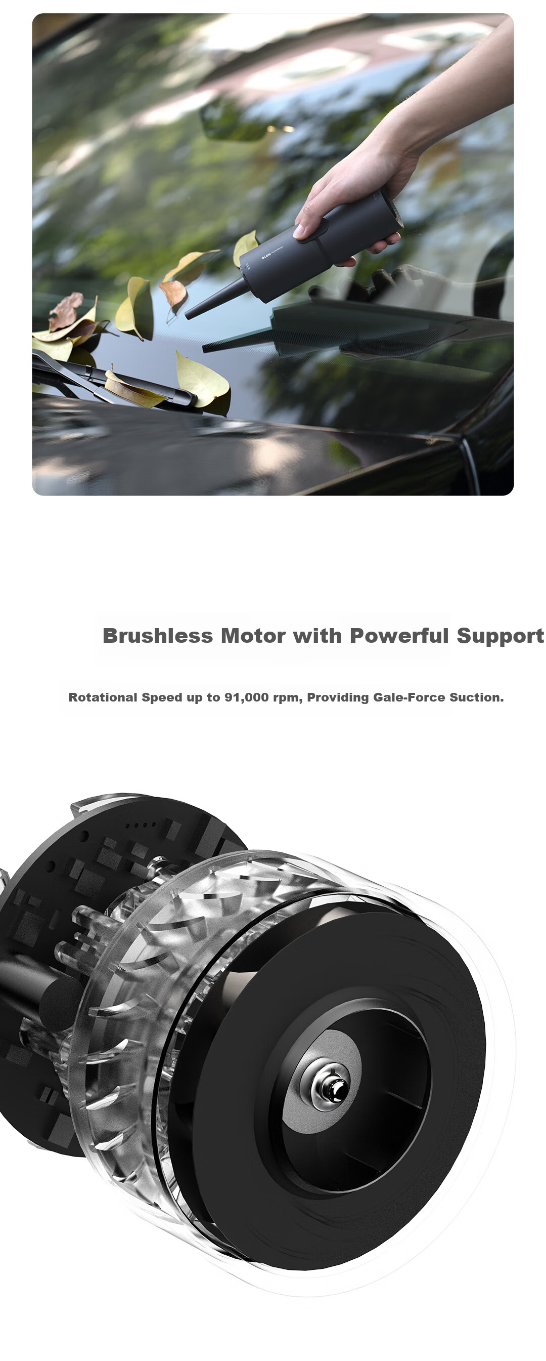 HOTOHOTO Pro Multifunctional Blowing and Suction Portable Outdoor Camping Vacuum Cleaner High-Power Desktop Cleaning 12